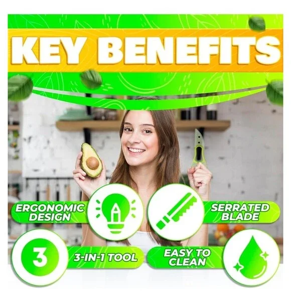 3 Pack - 3 In 1 Avocado Slicer, Avocado Scooper, Avocado Cutter - Picture 5 of 10